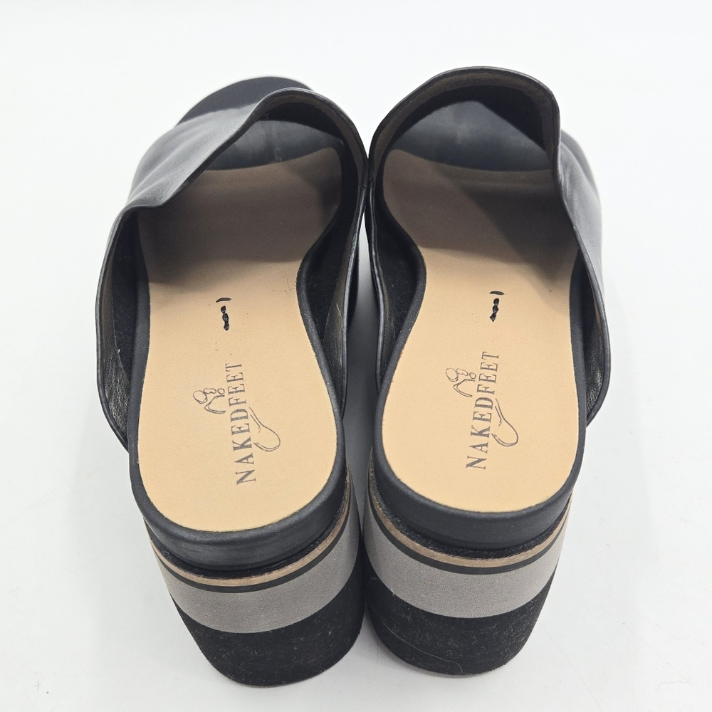 Naked Feet Sandals Flow Platform Black Leather - Picture 8 of 13